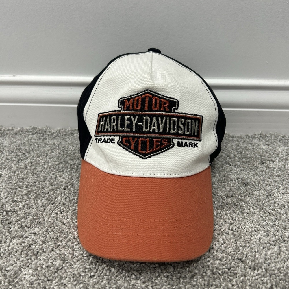Harley Davidson‎ Motor Cycles Adjustable Boys Hat Black/White/Orange